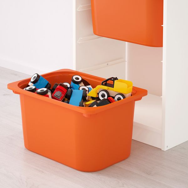 Комбинация для/хранения+контейнеры, белый, оранжевый 46x30x94 см IKEA ТРУФАСТ 992.221.96 - схема-чертеж с размерами
