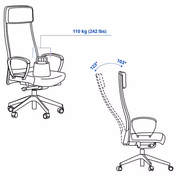 MARKUS Рабочий стул - Vissle темно-серый Small - фото 3
