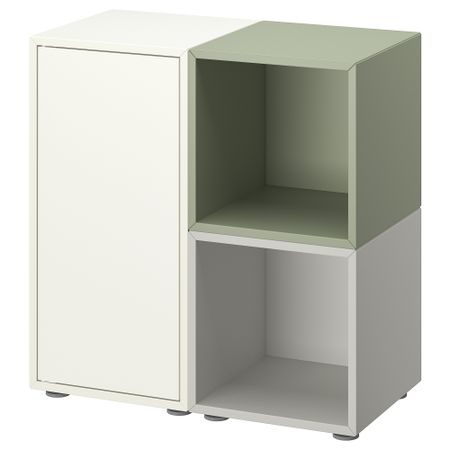 Комбинация шкафов с ножками, 70x35x72 см, светло-зеленый-белый, серый IKEA EKET ЭКЕТ 794.944.71
