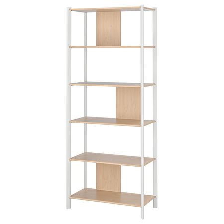 JÄTTESTA ЭТТЕСТА Стеллаж - белый/светлый бамбук 80x195 см