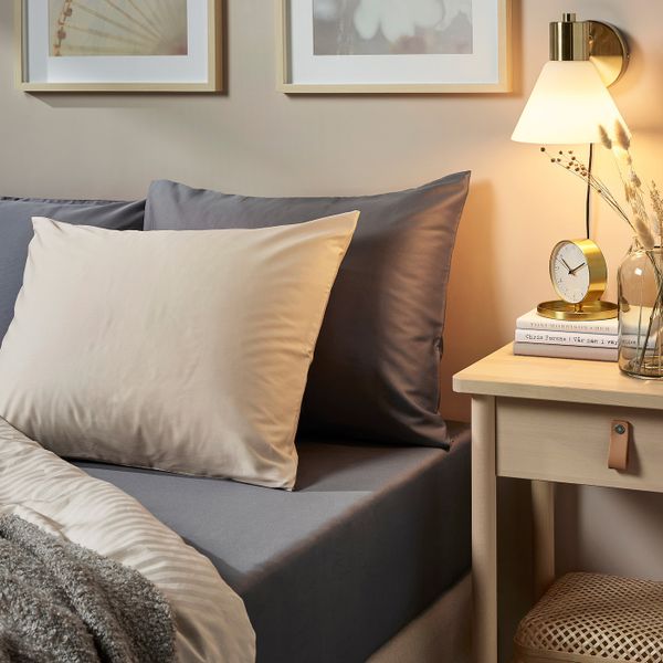 Простыня натяжная, темно-серый 180x200 см IKEA NATTJASMIN НАТТЭСМИН 704.426.79 - схема-чертеж с размерами