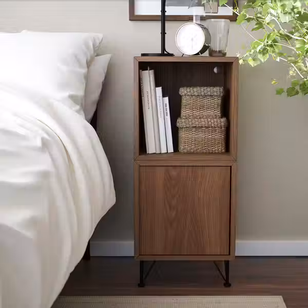 EKET Комбинация шкафов с ножками - под грецкий орех/металлический чёрный 35x35x80 см - фото 2