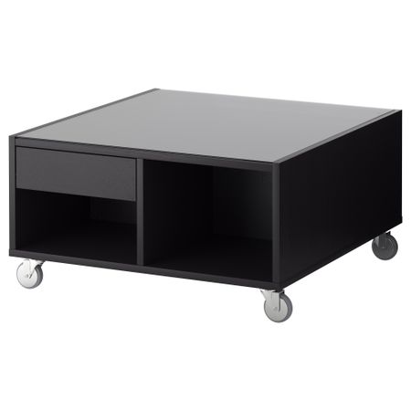 Журнальный стол БУКСЭЛЬ, черно-коричневый (79x79 см)