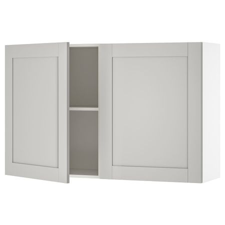 Навесной шкаф с дверями, серый 120x75 см IKEA KNOXHULT КНОКСХУЛЬТ 203.485.18