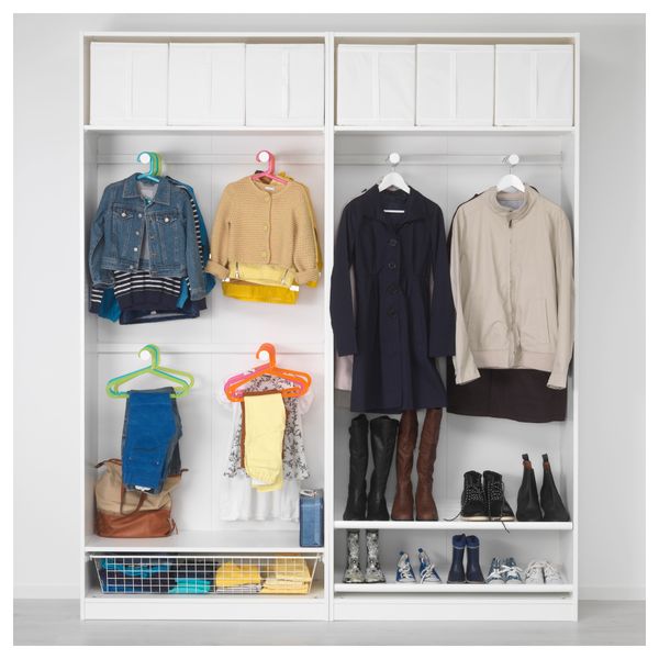 Гардероб ПАКС, белый, Фэрвик белое стекло (200x44x236 см) - фото 3