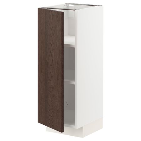 Напольный шкаф с полками, белый/Синарп коричневый 30x37 см IKEA METOD МЕТОД 094.042.47