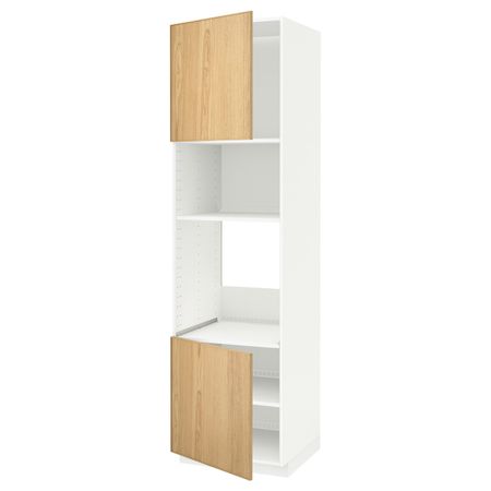 Высокий шкаф для духовки/СВЧ, 2 дверцы, полки IKEA METOD МЕТОД 592.258.42