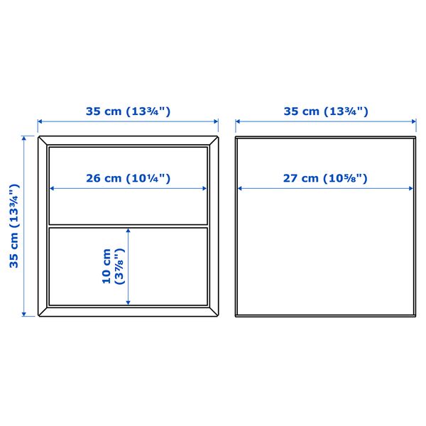 Комбинация для хранения, белый, серо-синий светлый, 105x35x70 см IKEA EKET ЭКЕТ 595.216.87 - схема-чертеж с размерами