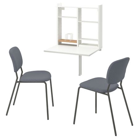 Стол и 2 стула, темно-серый-белый IKEA NORBERG НОРБЕРГ, KARLJAN КАРЛ-ЯН 794.808.36