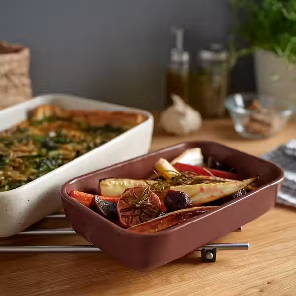 LYCKAD Форма/блюдо д/дхвк, 2 шт - светло-бежевый/красно-коричневый - фото 5