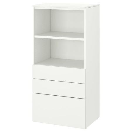 Стеллаж, белый белый/с 3 ящиками 60x42x123 см IKEA SMÅSTAD СМОСТАД / OPPHUS ОПХУС 694.205.17