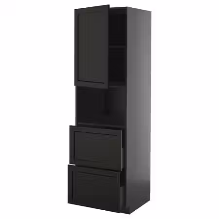 METOD / KNIVSHULT Высокий шкаф д/СВЧ/дверца/2ящика