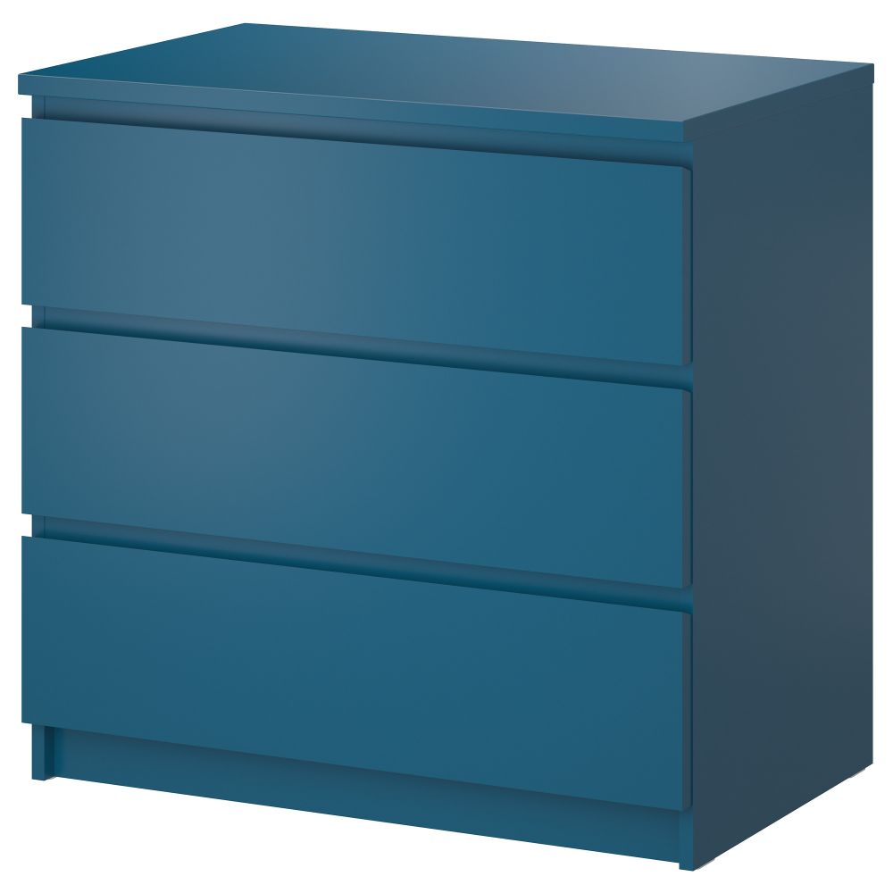Комод с 3 ящиками МАЛЬМ, бирюзовый (80x78 см) - фото 1