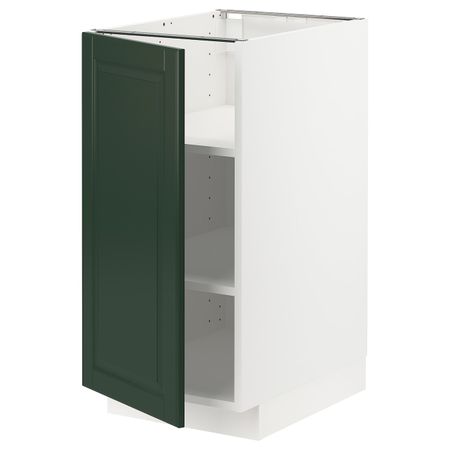 Напольный шкаф с полками, белый/Будбин темно-зеленый 40x60 см IKEA METOD МЕТОД 694.449.57