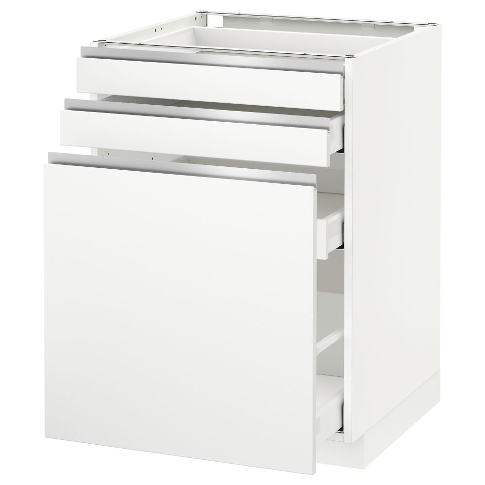 Напольный шкаф с выдвижными модулями, 2 фронтальные панели МЕТОД / МАКСИМЕРА, белый, Нодста белый - схема-чертеж с размерами