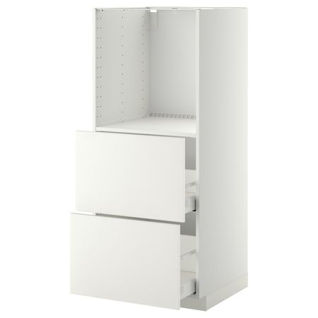 Высокий шкаф с 2 ящиками для/духовки, белый/Хэггеби белый 60x60x140 см IKEA METOD МЕТОД / MAXIMERA МАКСИМЕРА 192.316.61