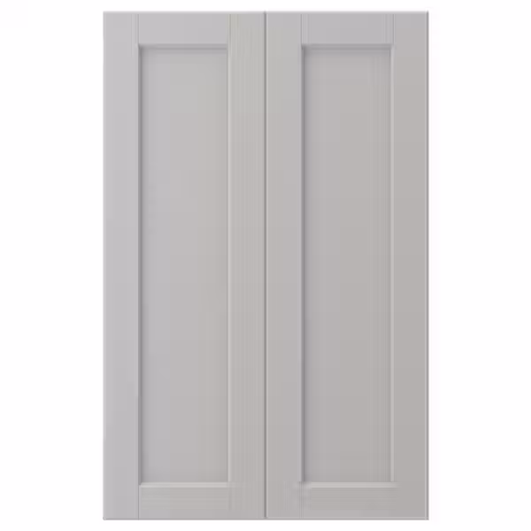 LERHYTTAN Дверца д/напольн углового шк, 2шт - светло-серый 25x80 см - фото 1