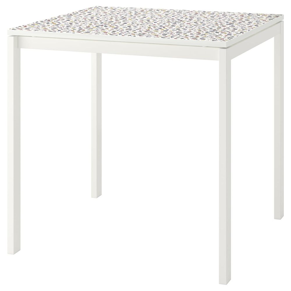 Стол, мозаичный орнамент/белый 75x75 см IKEA MELLTORP МЕЛЬТОРП 593.908.65 - фото 1