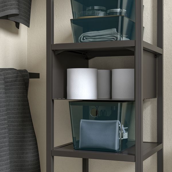 Контейнер с крышкой, 18x26x15 см, прозрачный черный IKEA KUGGIS КУГГИС 005.140.33 - фото 4