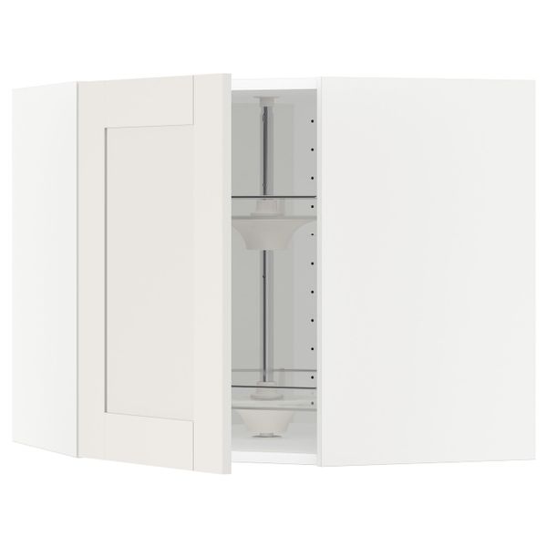 Угловой навесного шкаф с вращающейся секц, белый/Сэведаль белый 68x60 см IKEA METOD МЕТОД 092.232.18 - фото 1