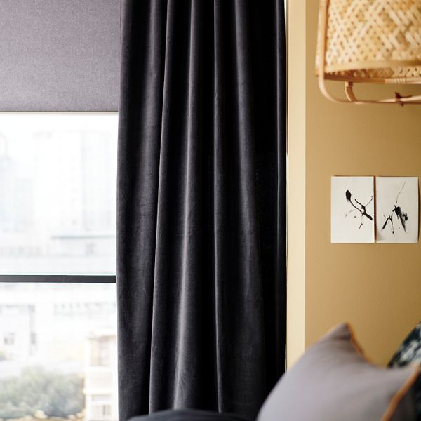 Затемняющие гардины, 2 шт., темно-серый 140x300 см IKEA SANELA САНЕЛА 004.140.24 - фото 6