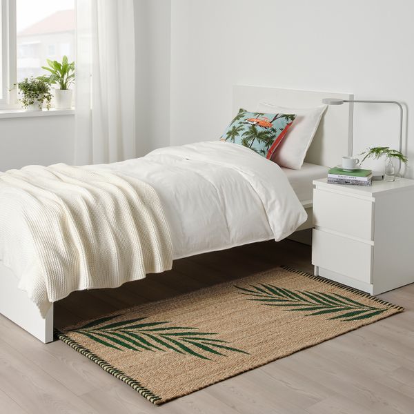 Ковер, безворсовый, зеленый листья, неокрашенный 80x150 см IKEA СОММАР 2020 204.651.02 - фото 3