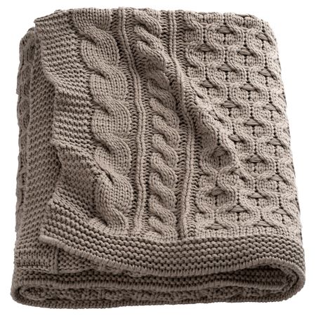 Плед, вязаный/бежевый 120x180 см IKEA VIVIANNA ВИВИАННА 104.295.86