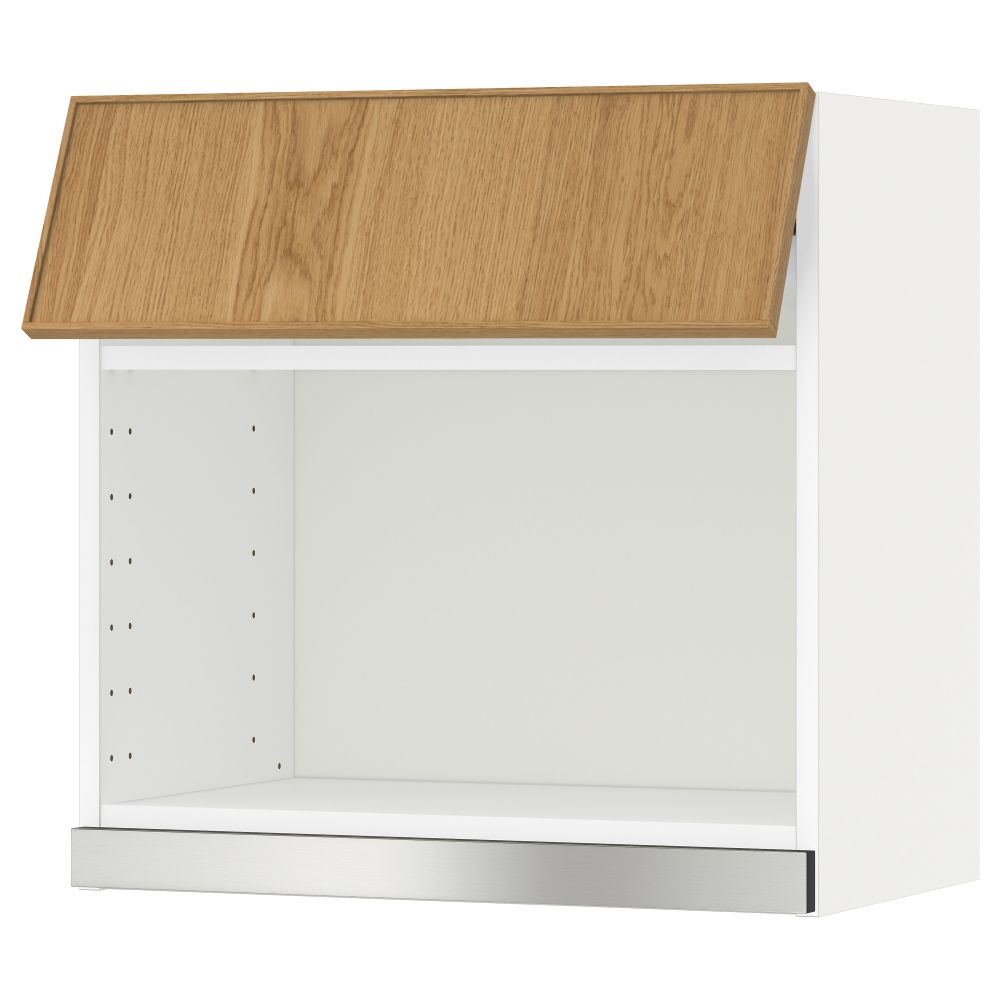 Навесной шкаф для СВЧ-печи МЕТОД, белый, Экестад дуб - схема-чертеж с размерами