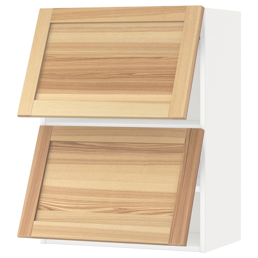 Навесной шкаф, 2 дверцы, горизонтал, белый/Торхэмн ясень 60x80 см IKEA МЕТОД 192.260.04 - схема-чертеж с размерами