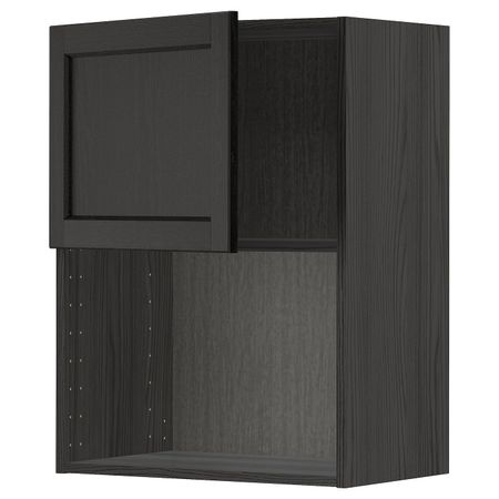 Навесной шкаф для СВЧ-печи, черный/Лерхюттан черная морилка 60x80 см IKEA МЕТОД 193.186.64