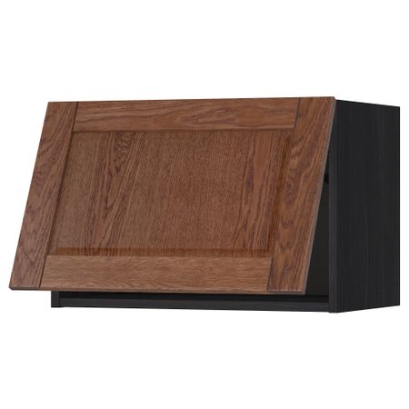 Горизонтальный навесной шкаф МЕТОД, черный, Филипстад коричневый