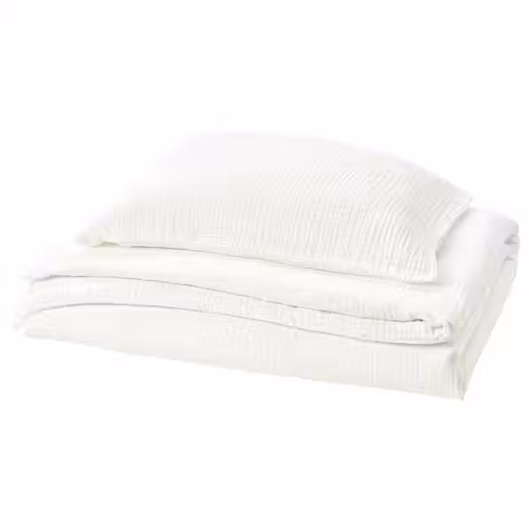 SCHERSMIN ШЕРСМИН Пододеяльник и наволочка - белый 150x200/50x60 см - фото 1