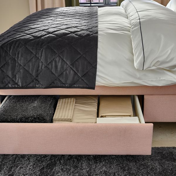 Кровать с отделением для хранения, 140x200 см, Gunnared бледно-розовый IKEA IDANÄS ИДАНЭС 804.471.67 - фото 5