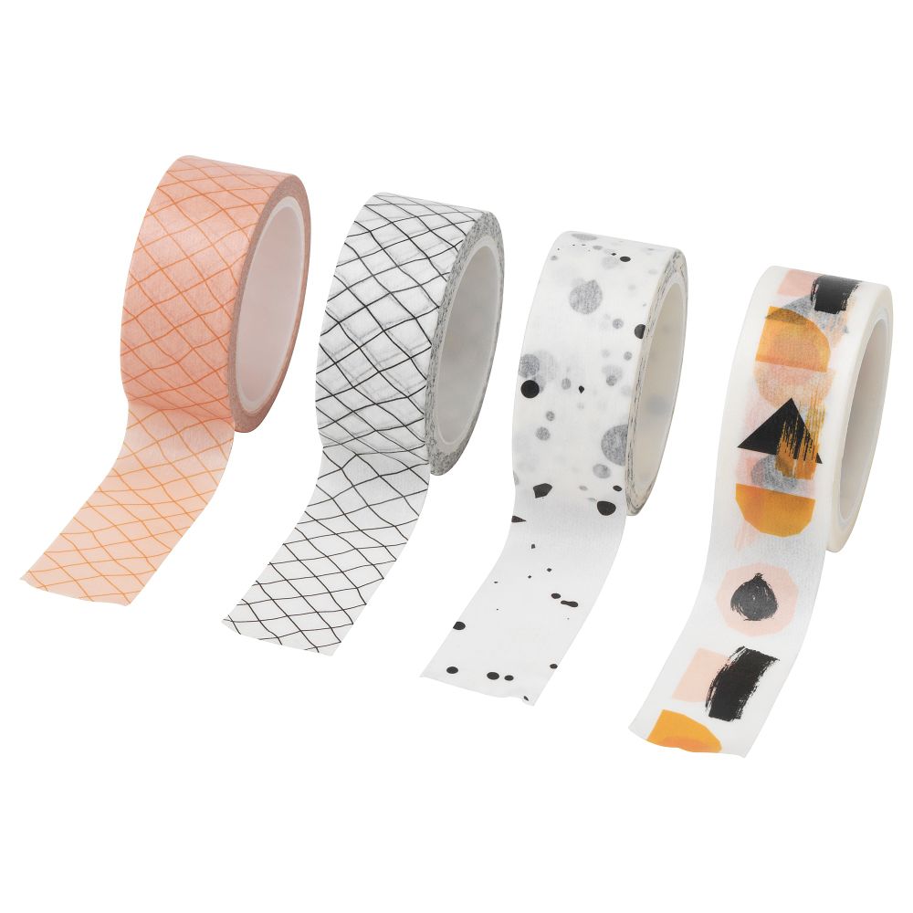 Скотч ЛАНКМОЙ, белый черный, розовый (5 м) - фото 1