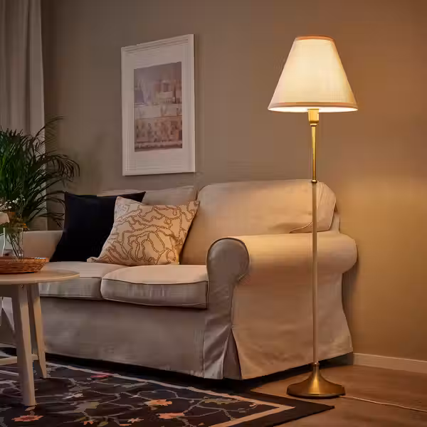 FLYGHÖJD ФЛЮГХЁЙД Светильник напольный - латунь/бежевый - фото 2