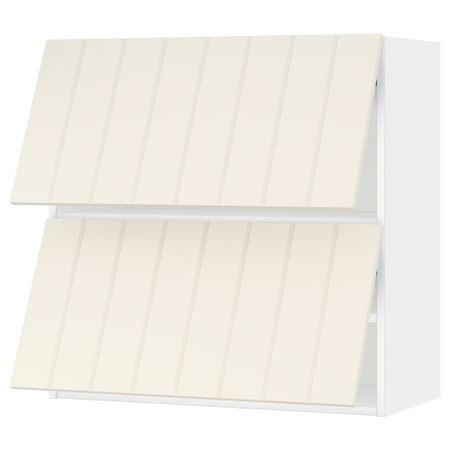 Навесной шкаф, 2 дверцы, горизонтальный МЕТОД, белый, Хитарп белый с оттенком