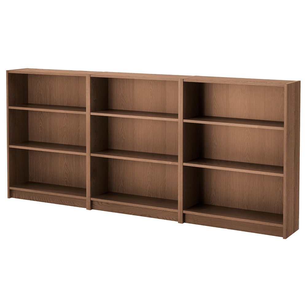 Стеллаж, коричневый ясеневый шпон 240x28x106 см IKEA BILLY БИЛЛИ 192.435.41 - фото 1