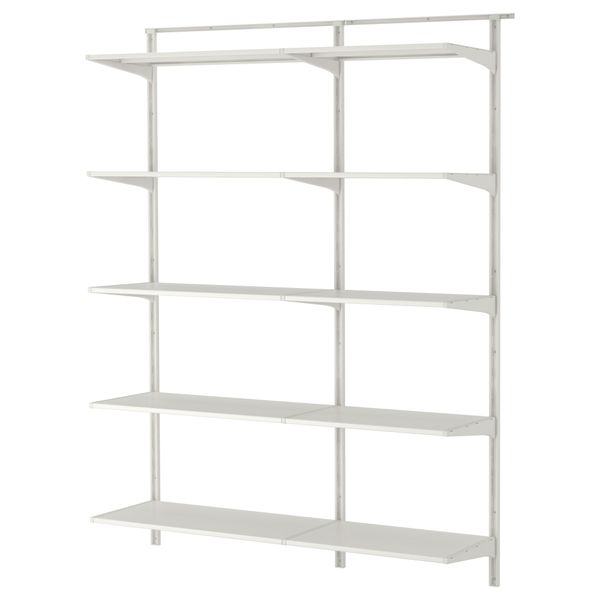 Настенная шина, полки АЛЬГОТ, белый (154x40x196 см) - фото 2