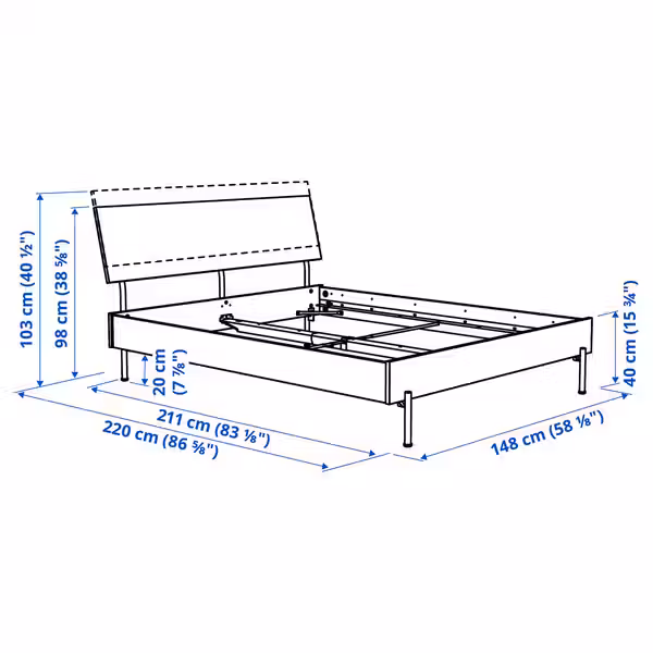 RÅDMANSÖ Комплект мебели д/спальни, 3 предм. - коричневый под грецкий орех 140x200 см - фото 8