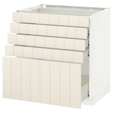 Напольный шкаф с 5 ящиками МЕТОД / ФОРВАРА, белый, Хитарп белый с оттенком