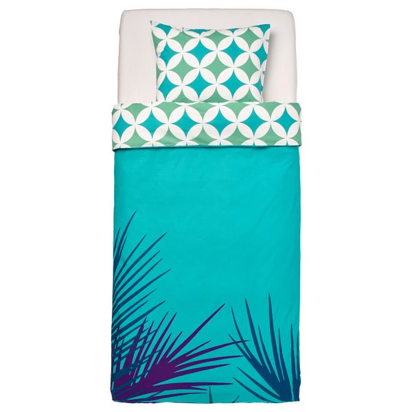 Пододеяльник и наволочка, под плитку/бирюзовый 150x200/50x70 см IKEA GRACIÖS ГРАСИОС 104.624.44 - фото 2