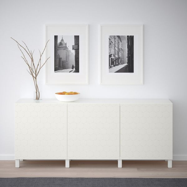 Комбинация для хранения с дверцами, белый/вассвик/стуббарп белый 180x40x74 см IKEA БЕСТО 492.666.68 - фото 2