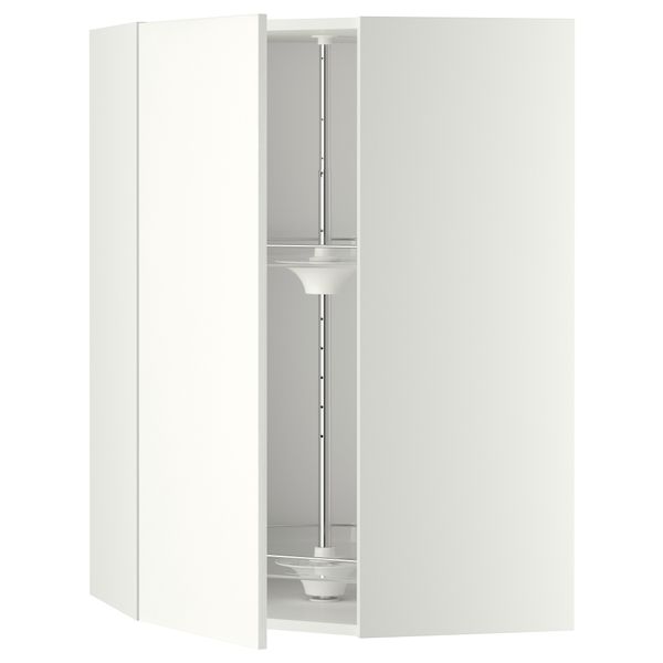 Угловой навесной шкаф с вращающейся секцией МЕТОД, белый, Хэггеби белый - схема-чертеж с размерами