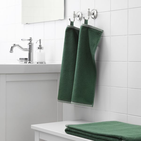 Полотенце, зеленый 30x50 см IKEA ВИКФЬЕРД 104.052.60 - фото 2