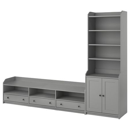 HAUGA Комбинация для хранения/под ТВ - серый 276x46x199 см