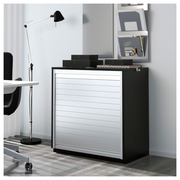 Шкаф с дверью-шторой ГАЛАНТ, черно-коричневый (80x80 см) - фото 2