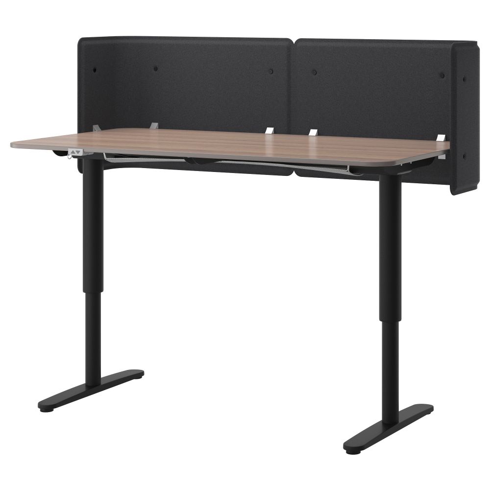 Стол-трансформер для приемной БЕКАНТ, серый, черный (160x80 55 см) - фото 1