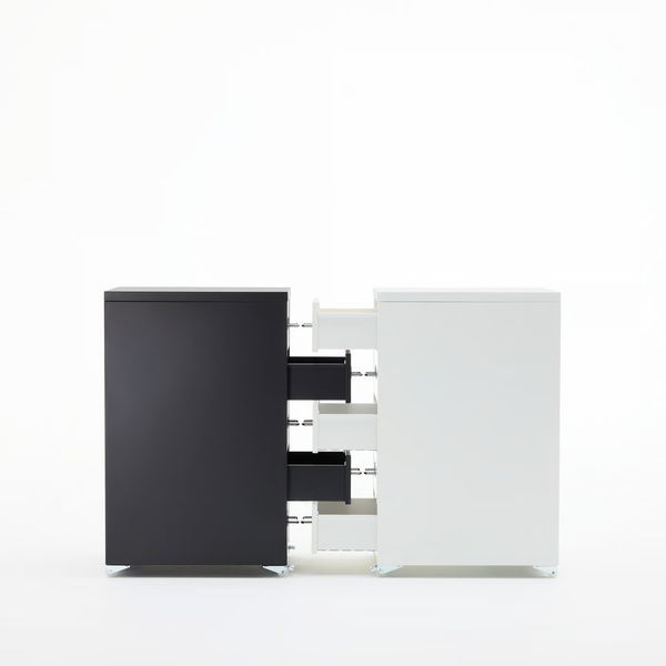 HELMER Тумба с ящиками на колесах - белый 28x65 см - схема-чертеж с размерами