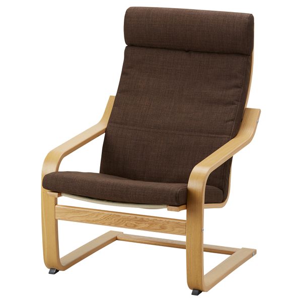 Кресло ПОЭНГ, дубовый шпон, Шифтебу коричневый - схема-чертеж с размерами