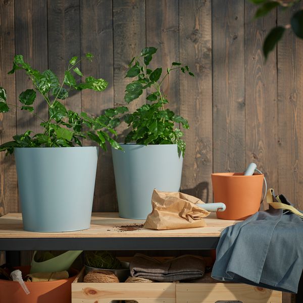 Кашпо, для дома, улицы серо-синий светлый, 24 см IKEA VITLÖK ВИТЛОК 205.607.07 - фото 5